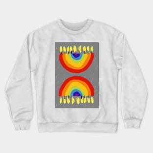 Rainbow Chanukiah Grey Print Crewneck Sweatshirt